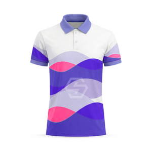 Packs de polos de golf personnalisés unisexes à sublimation, design imprimé, anti-plis, séchage rapide - Product Image 5