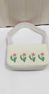 Bolso de Hombro con Cuentas Hechas a Mano con Diseño de Flamenco, Bolso con Diseño Floral Tropical - Product Image 3