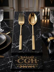 Juego de utensilios de cocina de metal chapado en oro, los más vendidos, con mango largo para cocinar, hornear, freír, asar, mezclar, remover y servir alimentos - Product Image 3