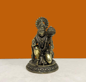 Estatua Artesanal de Latón del Dios Hanuman – Ídolo de Bajrang Bali Fundido en Cera para Templo Doméstico y Decoración Espiritual - Product Image 3