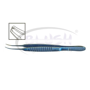 Pinzas de Sutura Castroviejo 1×2 0.1mm Curvas de Titanio, Instrumento Microquirúrgico Oftálmico para Córnea de Blush Surgical - Product Image 1