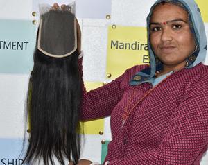 Extensions de cheveux vierges alignés du vendeur sans enchevêtrement noir crépus 7*7 fermeture pas cher droit cheveux humains de temple vietnamien - Product Image 1