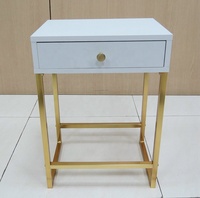 Table console moderne multifonctionnelle de haute qualité en métal avec panneau en bois, petite et légère, pour salon, hôtel, chambre à coucher
