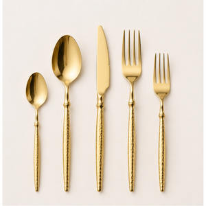 Wholesale Hammered Gold Cutlery Set Premium Stainless Steel <b>Flatware</b> for Wedding, Hotel & Fine Dining Tableware Set - Product Image 6