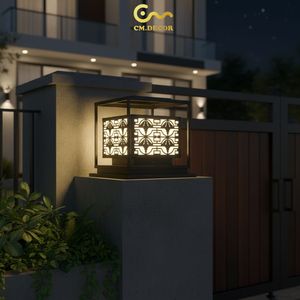 Lámpara LED de 300 lm para pilares de puerta, Vietnam CM Decor, para exteriores/paredes/villas/jardines, negra, 1 año de garantía, acero/inox, luz constante, CA 220V (± 10%) - Product Image 4