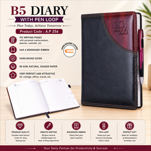 Carnet en cuir A5, bloc-notes relié rigide avec fermeture à rabat en métal, papier d'écriture 80 g/m², pour le bureau, cadeau - Product Image 6
