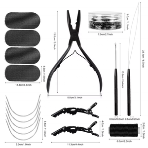 Outils d'extension de cheveux Pince Microlink 500 perles tirant des pinces à crochet Aiguilles courbes - Product Image 2