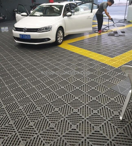 Rigid Modular Colorful Interlocking Garage Floor Tiles Industrial Plastic Garage Flooring <b>Mats</b> for Car Detailing Shop Workshop - Product Image 5