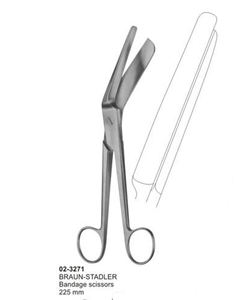 Tijeras para Vendajes Stadler de 225 mm, Tijeras Quirúrgicas de Acero Inoxidable para Cortar Vendajes, Instrumento Médico Reutilizable - Product Image 1