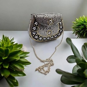 Bolso de Mano con Forma Irregular y Diseño de Elefante, Chapado en Hierro, con Correa de Cadena, Tema Animal, Teñido, Regalo de Boda - Product Image 5