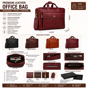 Sac à main de luxe en cuir véritable pour ordinateur portable, sac messager artisanal en cuir de vachette pour homme, sac à bandoulière exécutif - Product Image 5