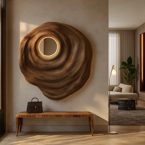 Escultura de Madera Orgánica de Lujo para Colgar en la Pared, Escultura de Arte de Madera Hecha a Mano para Decoración de Paredes de Muebles de Sala de Estar - Product Image 6