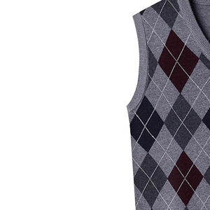 Pull sans manches en tricot côtelé pour homme, mélange laine/polyester, respirant, séchage rapide, logo frontal, style décontracté, doublure en laine pour l'hiver - Product Image 6