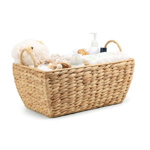 Organisateur de couches en jacinthe d'eau tressée à la main, écologique, avec poignées, pour le rangement des articles de nouveau-né, idéal pour la chambre d'enfant et les voyages - Product Image 2