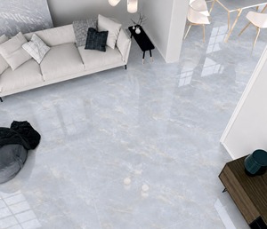 Carreaux de sol en porcelaine polie Calliope Blue 600x1200mm, aspect marbre, antidérapants, pour intérieur, salon, salle de bain, centre commercial - Product Image 1