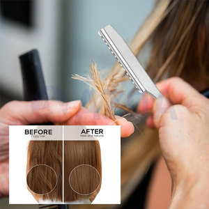 Peigne à cheveux en acier inoxydable avec dents texturisantes et corps en plastique durable pour usage professionnel en salon - Product Image 4