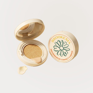Base de maquillaje Dewy Foundation Beurukesia Skin Enhancer Compact Cushion Glow 1 5 Light Rosy, base de maquillaje coreana en formato cojín. - Product Image 1