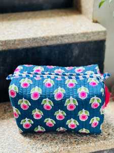 Bolsa de Cosméticos Impermeable Ecológica de Algodón con Estampado de Borlas de Veer Handicrafts, Tamaño Mediano, Cierre de Cremallera, Bolsa de Viaje Portátil - Product Image 2