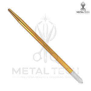 Aiguille de ventilation en aluminium doré avec poignée antidérapante moletée et support micro-crochet en acier – Outil professionnel pour la fabrication de perruques Lace Frontal - Product Image 4