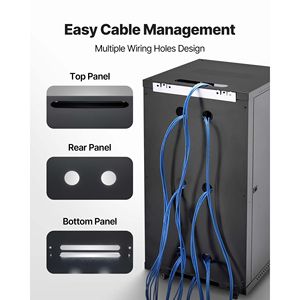 Armadio di Rete 22U da Parete, Profondità 23.6, Capacità Massima 300 Libbre, Vetro Temperato, Armadio Server con Funzione di Blocco - Product Image 6
