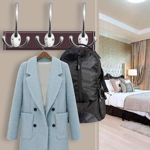 Aluminium Double <b>Wall</b> Hook Heavy Duty Coat Hook for <b>Clothes</b> Towels Bags Hats Robes Keys <b>Wall</b> <b>Mounted</b> Hook Silver Finish - Product Image 5