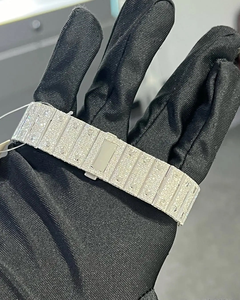 Reloj de Lujo para Hombre, Estilo Hip Hop, con Números Romanos, Plateado, Cuadrado, Completamente Cubierto de Diamantes, Mecánico Automático, de Alta Calidad - Product Image 4