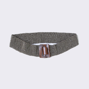 Silver Western Beaded Plastic Belt Handcrafted Exquisite <b>Beads</b> Bohemian Rope <b>Braid</b> Wood Buckle 74cm Belt - Product Image 6