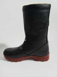 Botas Negras a Media Pantorrilla, Botas de Motocicleta de Cuero Original, Resistentes al Agua, Zapatos de Motocicleta Todoterreno - Product Image 3