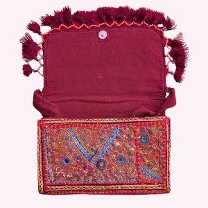 Premium Quality Noorvi Embroidered Mirror Work Clutch Bag Handmade Ethnic Designer Evening Purse Available At Best Market Price - Product Image 6
