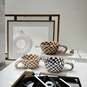 Tasse à café rétro en céramique de haute qualité, 101-200 ml, écologique, compatible micro-ondes, avec poignée ergonomique, pour usage domestique, Lelyi - Product Image 3
