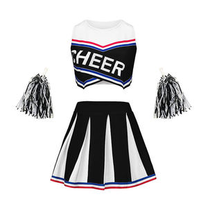 ชุดยูนิฟอร์มเชียร์ลีดเดอร์สีเขียวดำ พิมพ์ลายแบบซับลิเมชั่น พร้อมโลโก้แบบ OEM ตามสั่ง ไซส์พลัส |   กระโปรงเดรสผ้าสแปนเด็กซ์โพลีเอสเตอร์ระบายอากาศได้ดีสำหรับผู้ใหญ่ - Product Image 6