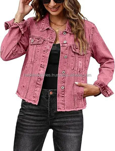 Veste en jean brut élégante et confortable pour femme, manches longues en nylon, rembourrage en coton, dernier design d'hiver, service OEM, prix abordable 2026 - Product Image 3