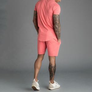 Conjunto de Camiseta y Pantalones Cortos Deportivos de Verano con Logotipo Personalizado para Hombre, Conjunto de Pantalones Cortos Deportivos de Algodón para Correr, Conjuntos Deportivos Personalizados para Hombre - Product Image 3
