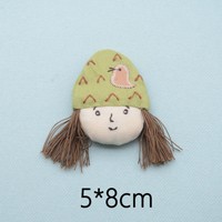 En gros, appliques et patchs brodés en tissu rembourré, motifs chat de dessin animé et fille, pour pinces à cheveux, vêtements, sacs, chapeaux et accessoires DIY