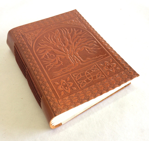 High Quality Business Vintage Tree Embossed Soft Cover Antique Looking Handmade Cotton <b>Paper</b> Oil Crunch Buffalo Leather Diary - Product Image 2