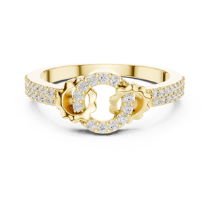 Ensemble de bagues INTERLOCK LAB GROWN en or rose massif 18 carats plaqué rhodium, style minimaliste, pour fiançailles, fêtes, mariages, cadeau glamour, usage quotidien, pour femmes - Product Image 6