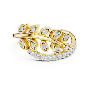 Anillo de Oro Amarillo de 14K con Diamante Cultivado en Laboratorio para Mujer |   Ropa de Boda |   Diamante Cultivado Nuevo - Product Image 1