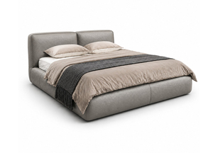 Luxury Modern Upholstered Platform <b>Bed</b> <b>King</b> Size | Italian Minimalist Soft <b>Bed</b> <b>Frame</b> | Contemporary Designer Bedroom Furniture - Product Image 3