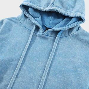 Sudadera Corta con Capucha Azul para Mujer, de Manga Larga, Tejida, de Color Sólido, Informal, Transpirable, sin Forro, para Otoño - Product Image 6
