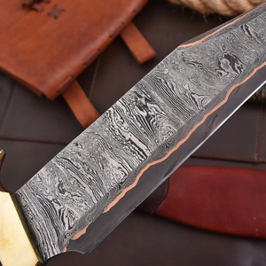 Cuchillo de chef hecho a mano de acero damasco y cobre, duradero, para cocina, para cortar, picar, rebanar y preparar alimentos. - Product Image 3