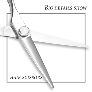 7.5inch Straight <b>Left</b> <b>handed</b> <b>Scissors</b> JAPAN 440C Steel Sharp Hardness Stainless Steel Handle Barber Shears Hair - Product Image 2