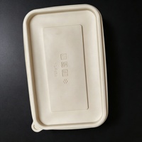 En stock, boîte alimentaire jetable en fibre de bambou écologique, rectangulaire avec couvercle, boîte à emporter, vente en gros, livraison rapide