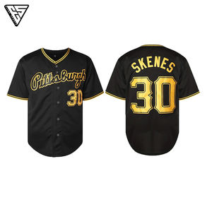 Uniforme de Béisbol Personalizado para Equipos Adultos, Impresión por Transferencia de Calor, Manga Corta, Logotipo Bordado, Jersey Liso - Product Image 1