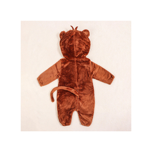 Combinaison à capuche en fausse fourrure avec oreilles et pattes d'ours, vêtements d'hiver pour bébés, sweat à capuche en fausse fourrure avec appliques de pattes d'ours, combinaison avec appliques de pattes - Product Image 6