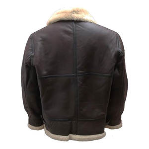 Blouson Bomber en Cuir Véritable avec Doublure en Shearling pour Homme, Manteau d'Hiver Classique, Col en Fourrure Chaude, Fermeture Éclair Robuste, Style Vintage - Product Image 5