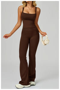 Ensemble de yoga et de sport 2 pièces pour femme : Crop top à manches longues, leggings d'entraînement et brassière de sport - Product Image 6