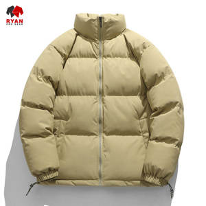 Custom Design Solid Puffer <b>Jacket</b> for <b>Men</b> Stand Collar Zipper Closure Breathable Fabric OEM Service Plain Dyed Customized Logo - Product Image 6
