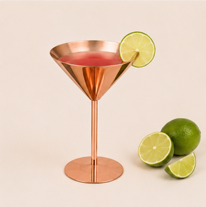 Copa de Martini de Cobre Puro 100% Premium, Elegante Copa de Cóctel con Recubrimiento Metálico para Bar de Lujo, Bodas, Aniversarios y Hogar - Product Image 4
