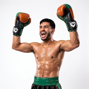 Guantes de Boxeo Dumela de Cuero Naranja y Verde de 16 oz, Equipo de Entrenamiento Profesional con Diseño de Logotipo - Product Image 5