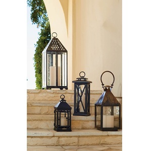 Farol Rectangular Metálico Negro de Alta Gama con Acabado Mate, Farol de Metal y Vidrio para Velas, Decoración para el Hogar y Bodas - Product Image 5